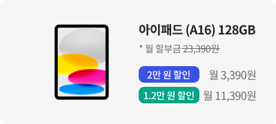 [Wi-Fi+Cellular] 아이패드 (A16) 128GB