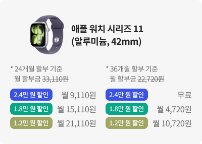애플 워치 시리즈 11(알루미늄, 42mm)