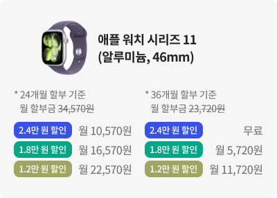 애플 워치 시리즈 11(알루미늄, 46mm)